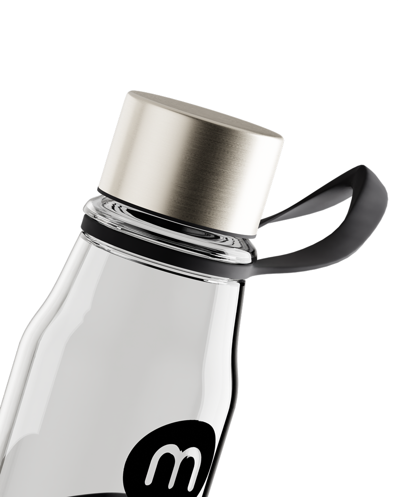 Glass 550ml Water Bottle