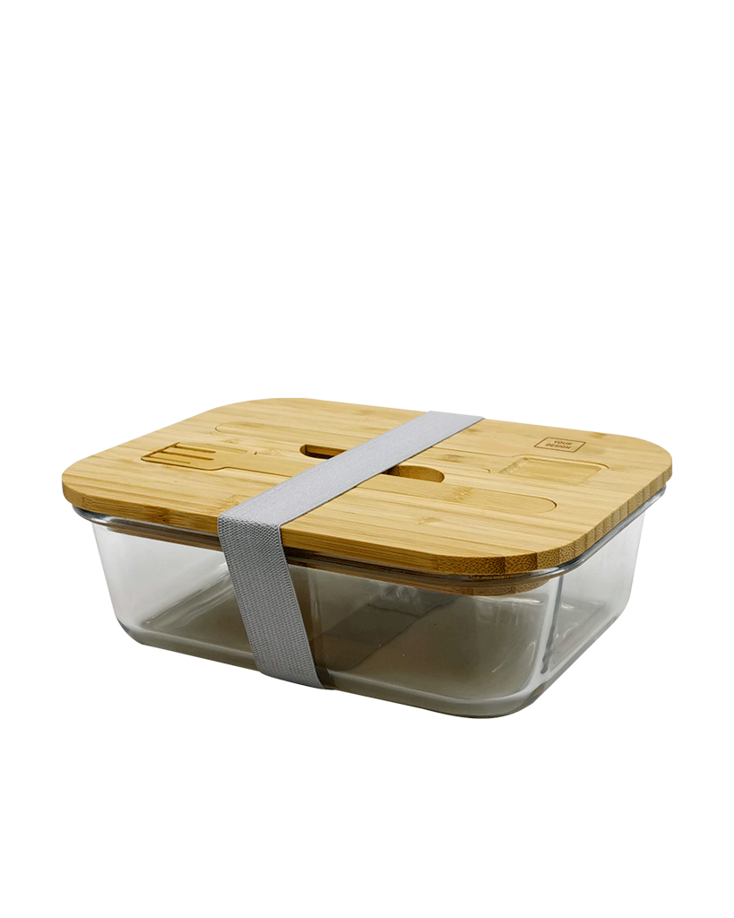 Glass Lunch Box with Cutlery